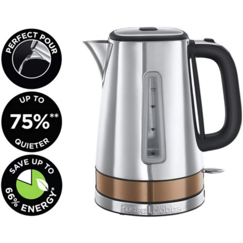 Russell Hobbs Luna Stainless Steel & Copper 1.7L Cordless Electric Kettle 24280