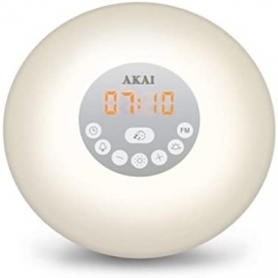 Akai FM Alarm Clock Radio with Sunrise Simulation Wake-Up Light