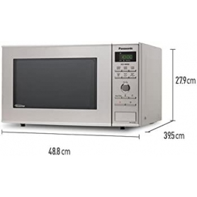 Panasonic NN-SD27HSBPQ Solo Microwave Oven, Stainless Steel - 1