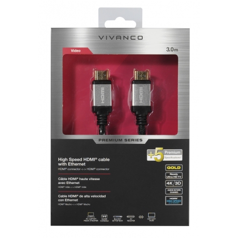 Premium High Speed HDMIÂ® cable with Ethernet, 3m
