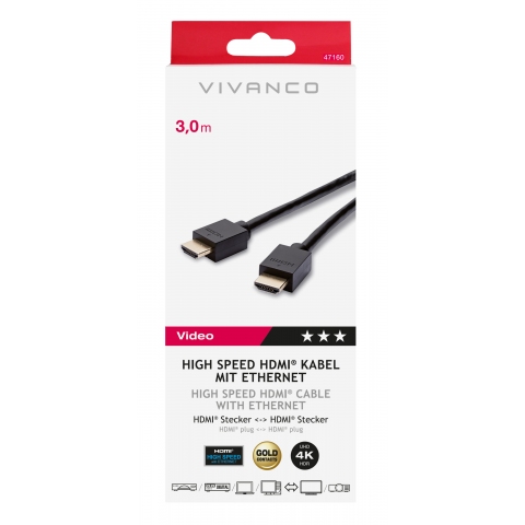 High Speed HDMIÂ® cable with Ethernet, 3m