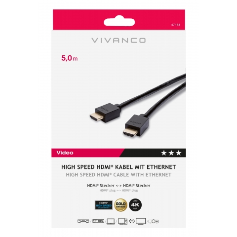 High Speed HDMIÂ® cable with Ethernet, 5m