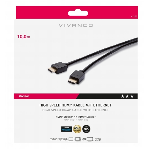 High Speed HDMIÂ® cable with Ethernet, 10m