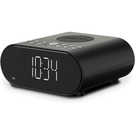 Roberts ORTUSCHARGED-BLK DAB Alarm Clock Radio with Wireless Smartphone Charging - Black - 1