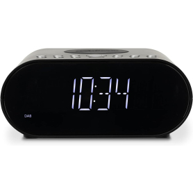 Roberts ORTUSCHARGED-BLK DAB Alarm Clock Radio with Wireless Smartphone Charging - Black