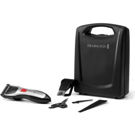 Remington HC340 Titanium Hair Clippers, Cordless Clipper for Men Includes Scissors, Barber Comb and Travel Case,Grey/Black