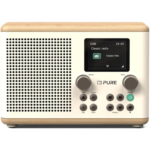 Pure Classic H4W/O Digital Kitchen Radio White/Oak