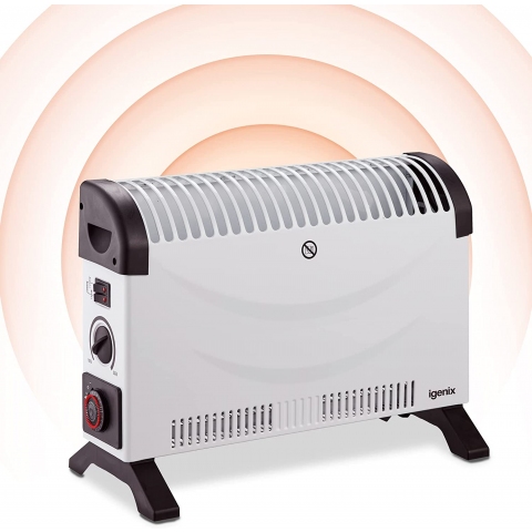 Igenix IG5250 Portable Electric Convector Heater with Adjustable Thermostat and 24 Hour Timer