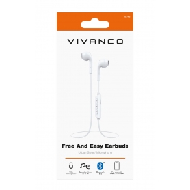 Vivanco 61736 Bluetooth® In-Ear Headset, Eggshape Design - White - 1