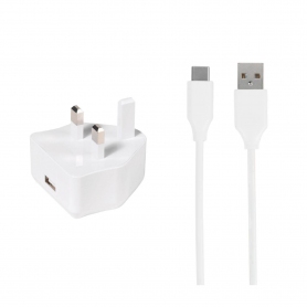 Vivanco 61795 Charger set 2.4A, incl. separate USB Type-Câ„¢ cable white 1.2m