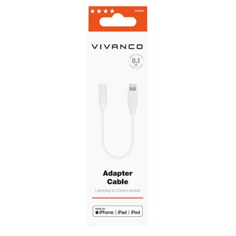 Vivanco 61809 Lightning Audio Adapter, 10cm