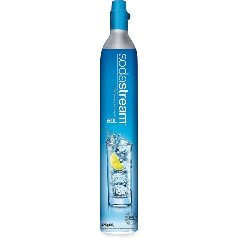 SodaStream 60 Litre Spare Gas Cylinder for Sparkling Water Maker, CO2 Cylinder for Making Fizzy Carbonated Water at Home, (Screw In, Blue Gas)