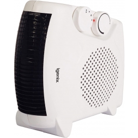 Igenix IG9010 Flat/Upright Portable Electric Fan Heater with 2 Heat Settings and Cool Air Setting - 0