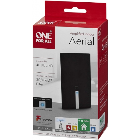 One For All Amplified Indoor Digital TV Aerial SV9425 - Ready to receive Freeview