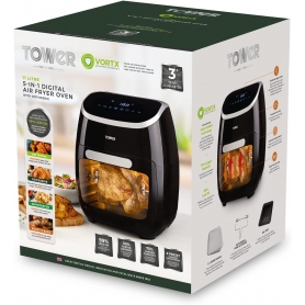 Tower Xpress Pro T17039 Vortx 5-in-1 Digital Air Fryer Oven with Rapid Air Circulation, 60-Minute Timer, 11 L, 2000 W, Black - 7