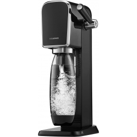 SodaStream Art Sparkling Water Maker Machine, with 1 Litre Reusable BPA-Free Water Bottle for Carbonating & 60 Litre Quick Connect CO2 Gas Cylinder, Retro Design – Black
