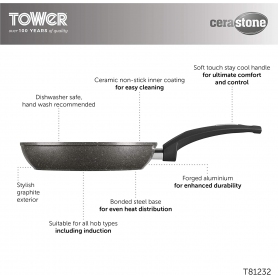Tower Frying Pan and Saucepan Set, Cerastone, Forged Aluminium with Easy Clean Non-Stick Ceramic Coa - 4
