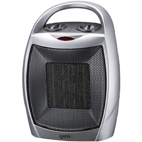 Igenix IG9030 Ceramic Fan Heater, 2 Heat Settings, 1800W, Silver