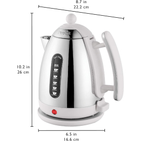 Dualit JKT4 Lite Kettle - 1.5L Jug Kettle - Polished with Gloss White - 6