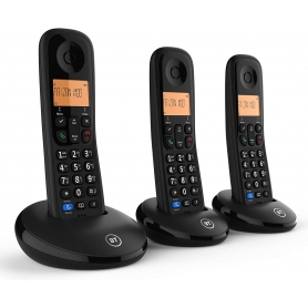 BT 090663 Everyday Cordless Home Phone with Basic Call Blocking, Trio Handset Pack, Black