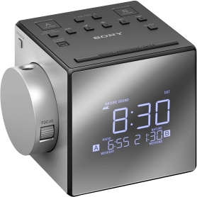 Sony ICFC1PJ.CEK Clock Radio with Time Projector - Black/Silver