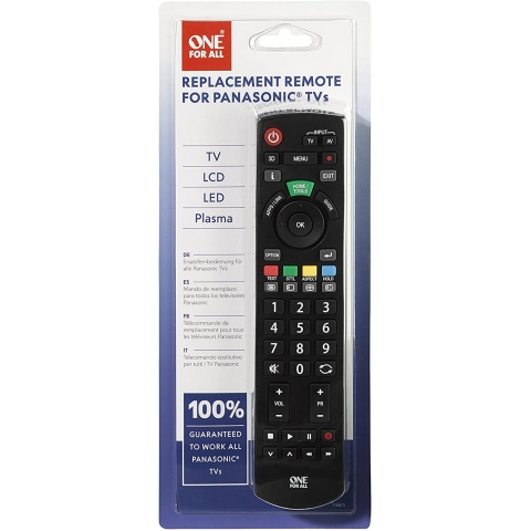 One For All Panasonic TV Replacement remote â€“ Works with ALL Panasonic televisions