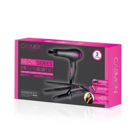 Neon Triple Pack Gift Set 1800W DC Hairdryer / 25mm Curling Tong / Hair Straightener - 3