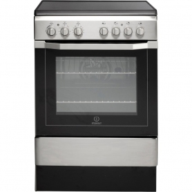 Indesit I6VV2AX 60cm Single Oven Electric Cooker with Ceramic Hob - Stainless Steel