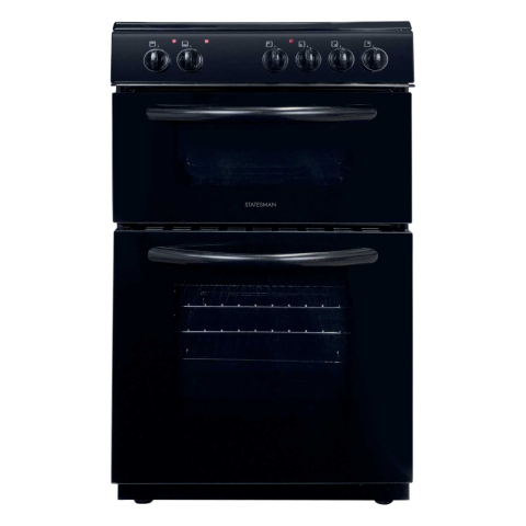 Statesman EDC50B 50CM Double Oven Electric Cooker Black