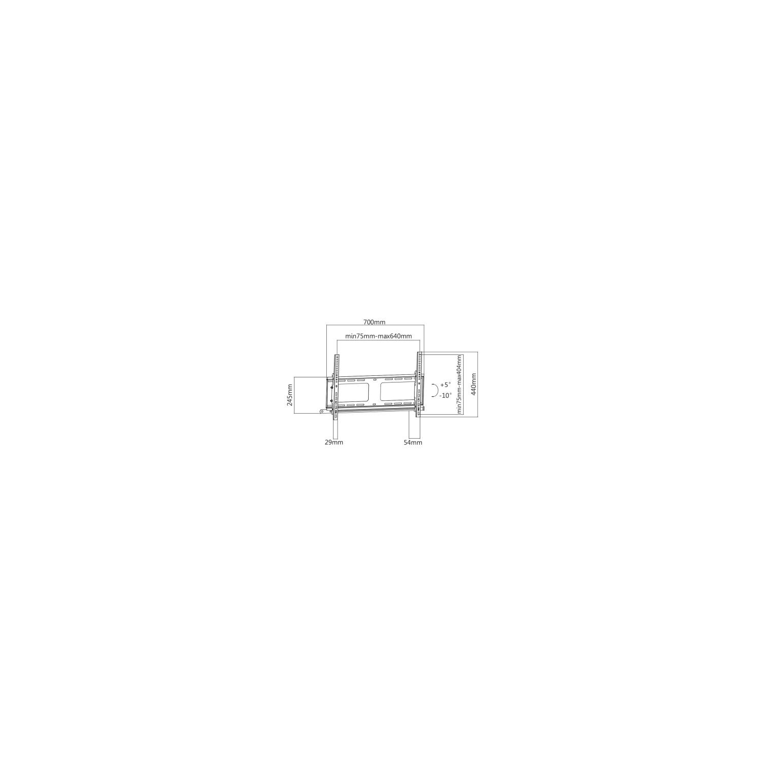 TTAP TTD604THD Up To 70" Tilt Wall Bracket full image