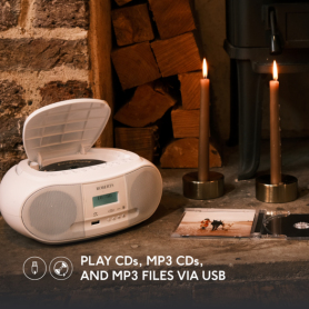 Roberts Zoombox 4 DAB+/FM CD Bluetooth Portable Boombox White