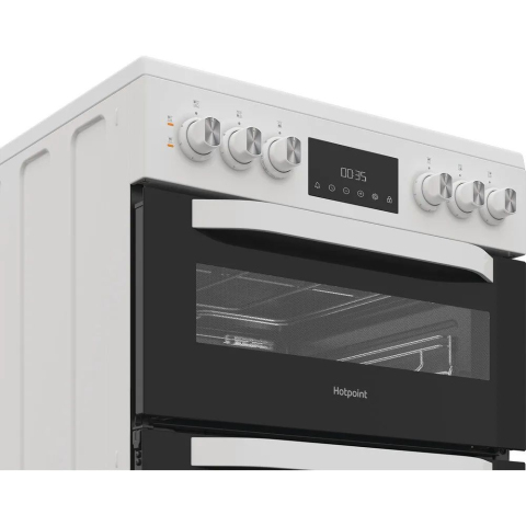 Hotpoint HTE6VDCW 60cm Electric Cooker with Ceramic Hob - White - A/A Rated