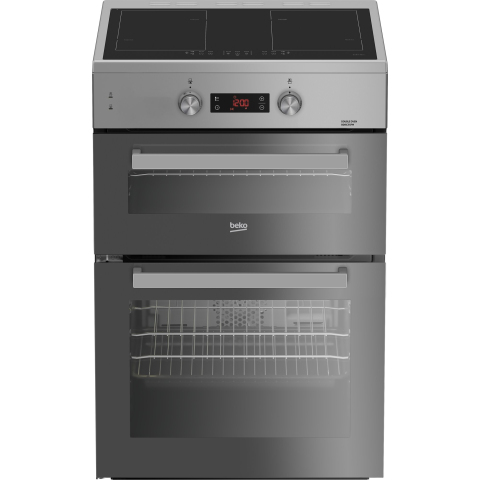Beko 60cm BDI6C55F Double Oven Electric Cooker - Silver