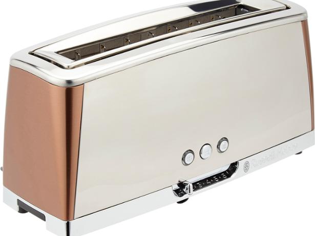 Russell Hobbs Long Slot 2 Slice Luna Toaster with Faster Toasting Technology Stainless Steel with Copper Accents, 24310 thumbnail image