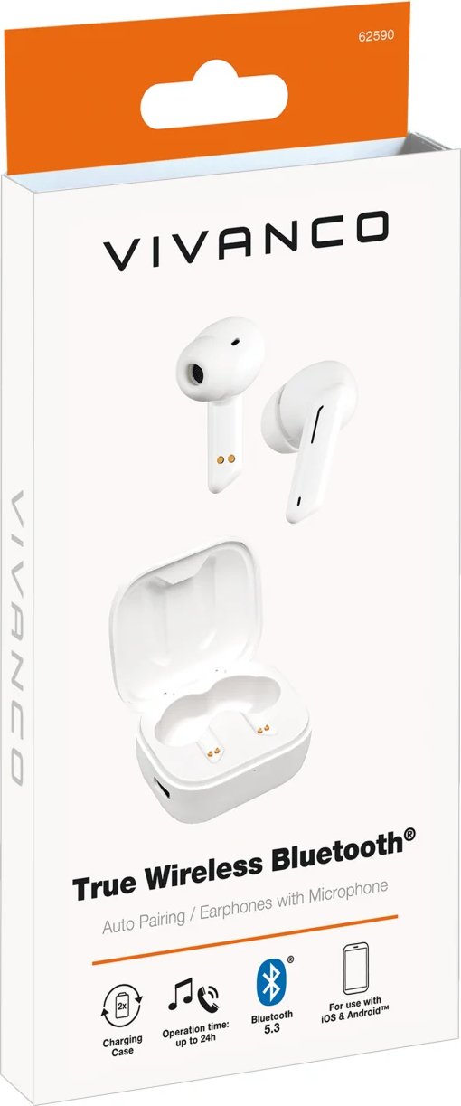 Vivanco 62590 Endurance Pair True Wireless Stereo Headset - White thumbnail image