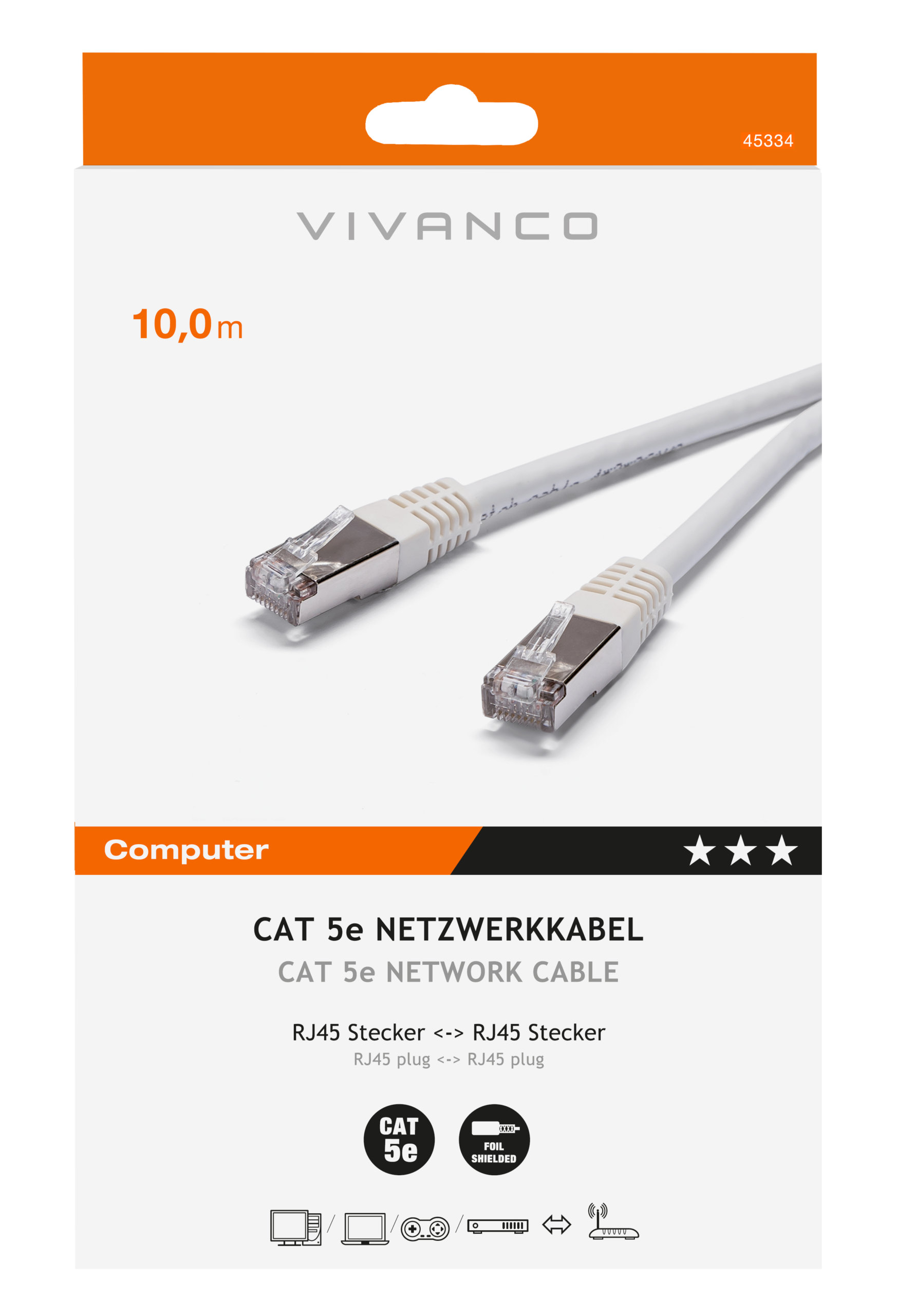 Vivanco 45334 CAT 5e network cable, 10m thumbnail image