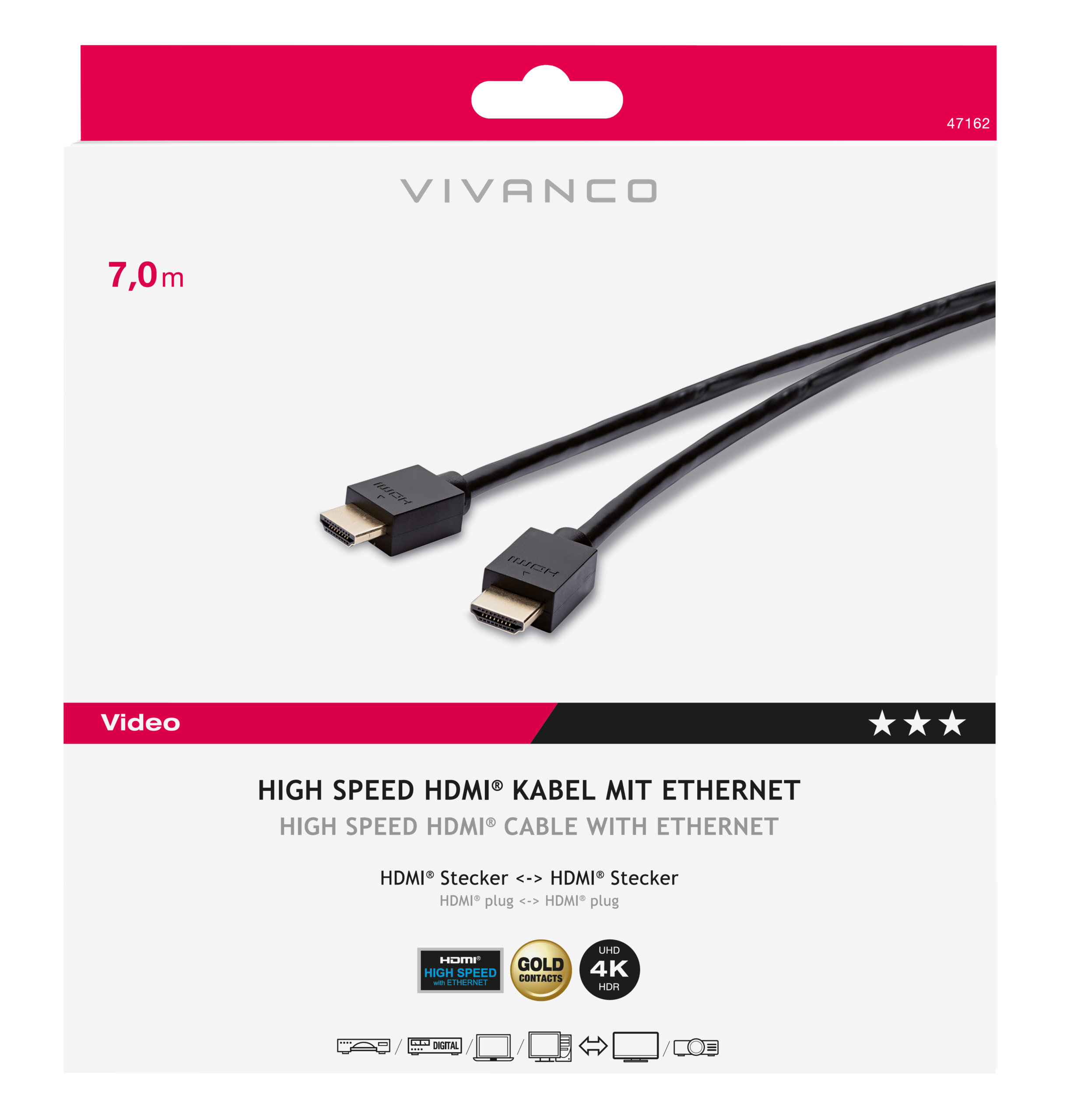 High Speed HDMIÂ® cable with Ethernet, 7m thumbnail image