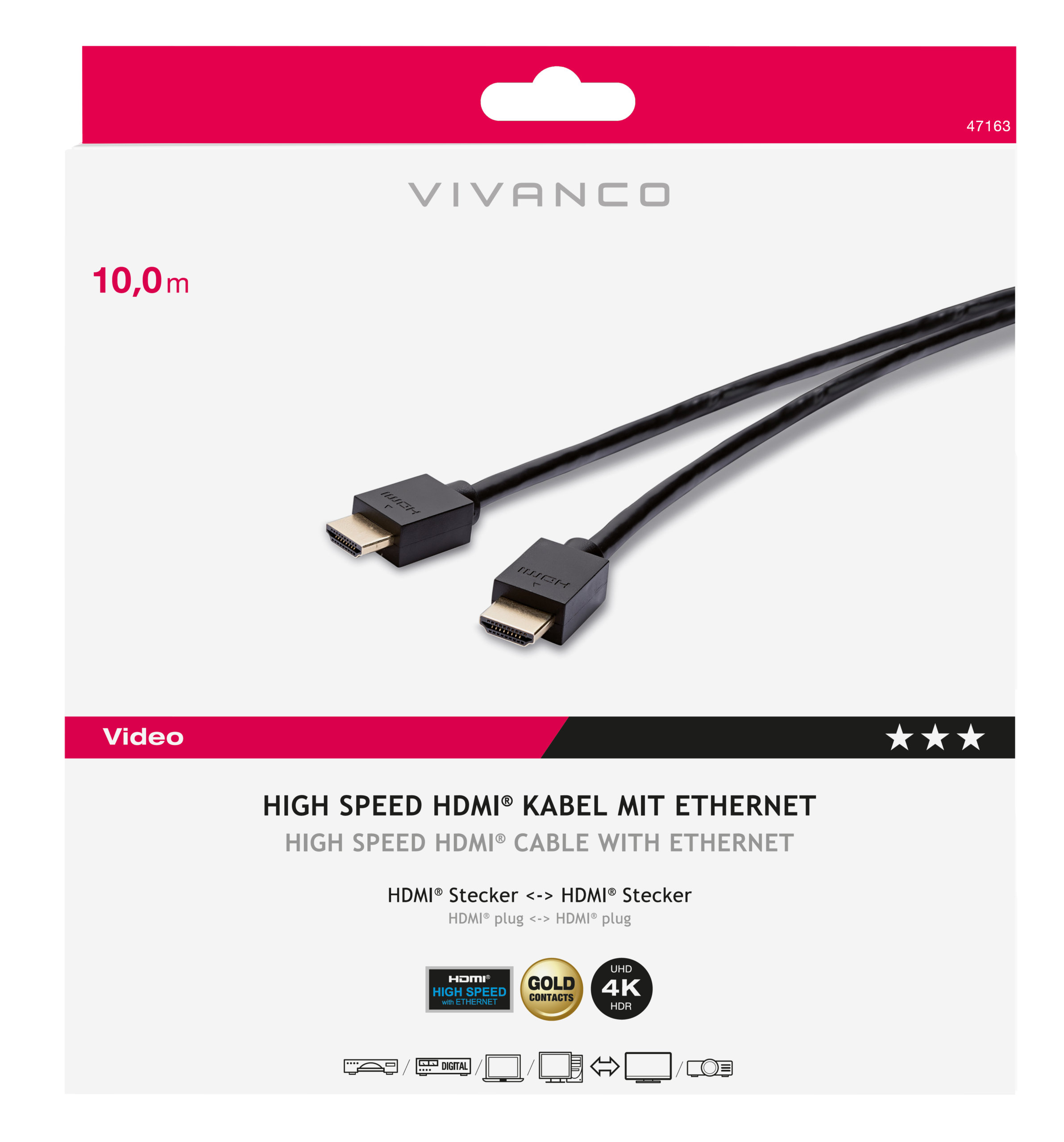 High Speed HDMIÂ® cable with Ethernet, 10m thumbnail image