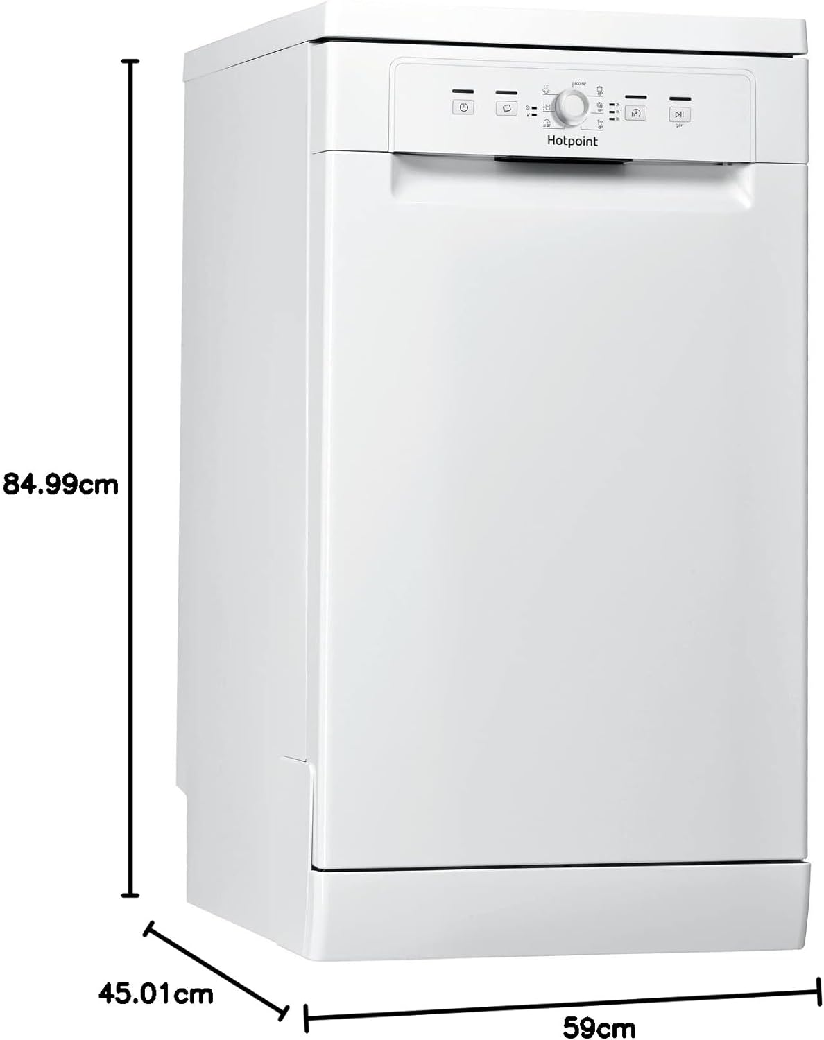 Hotpoint HSFE1B19 White Slimline 10 Place Freestanding Dishwasher thumbnail image