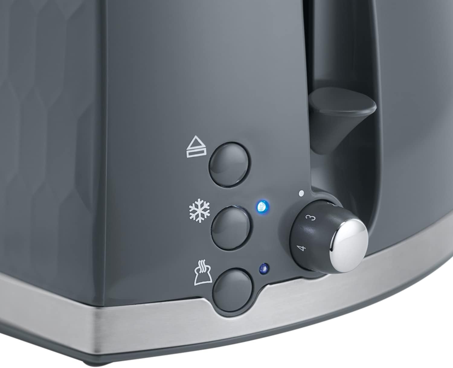 Russell Hobbs 26063 Honeycomb 2 Slice Grey Plastic Toaster thumbnail image