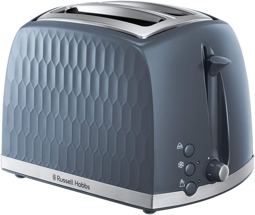 Russell Hobbs 26063 Honeycomb 2 Slice Grey Plastic Toaster thumbnail image