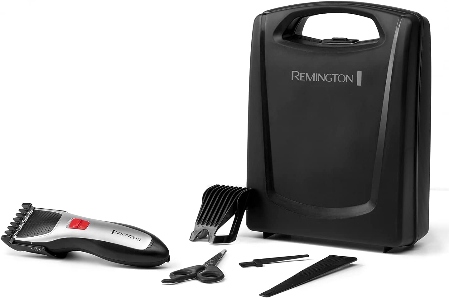 Remington HC340 Titanium Hair Clippers, Cordless Clipper for Men Includes Scissors, Barber Comb and Travel Case,Grey/Black thumbnail image