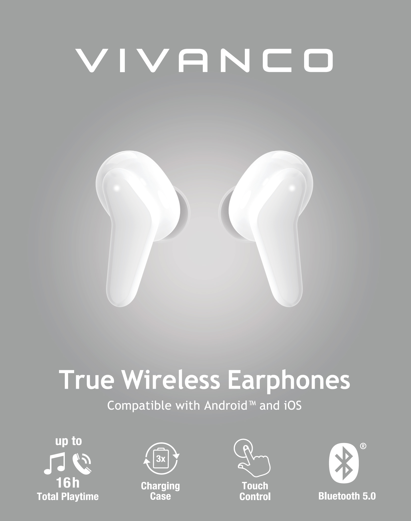 Vivanco 60604 BluetoothÂ® Fresh Pair, True Wireless Stereo Headset, White thumbnail image