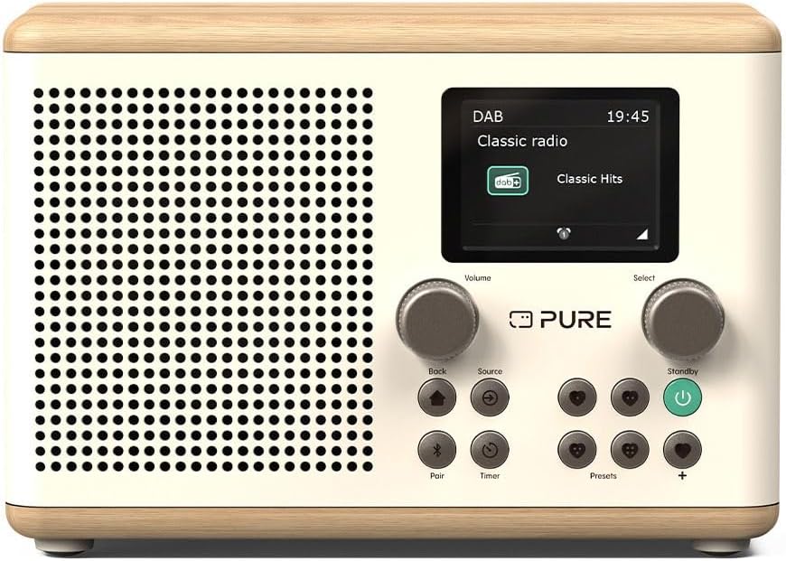 Pure Classic H4W/O Digital Kitchen Radio White/Oak thumbnail image