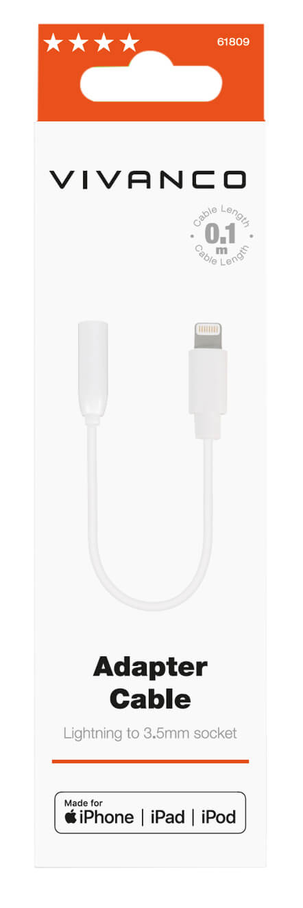 Vivanco 61809 Lightning Audio Adapter, 10cm thumbnail image