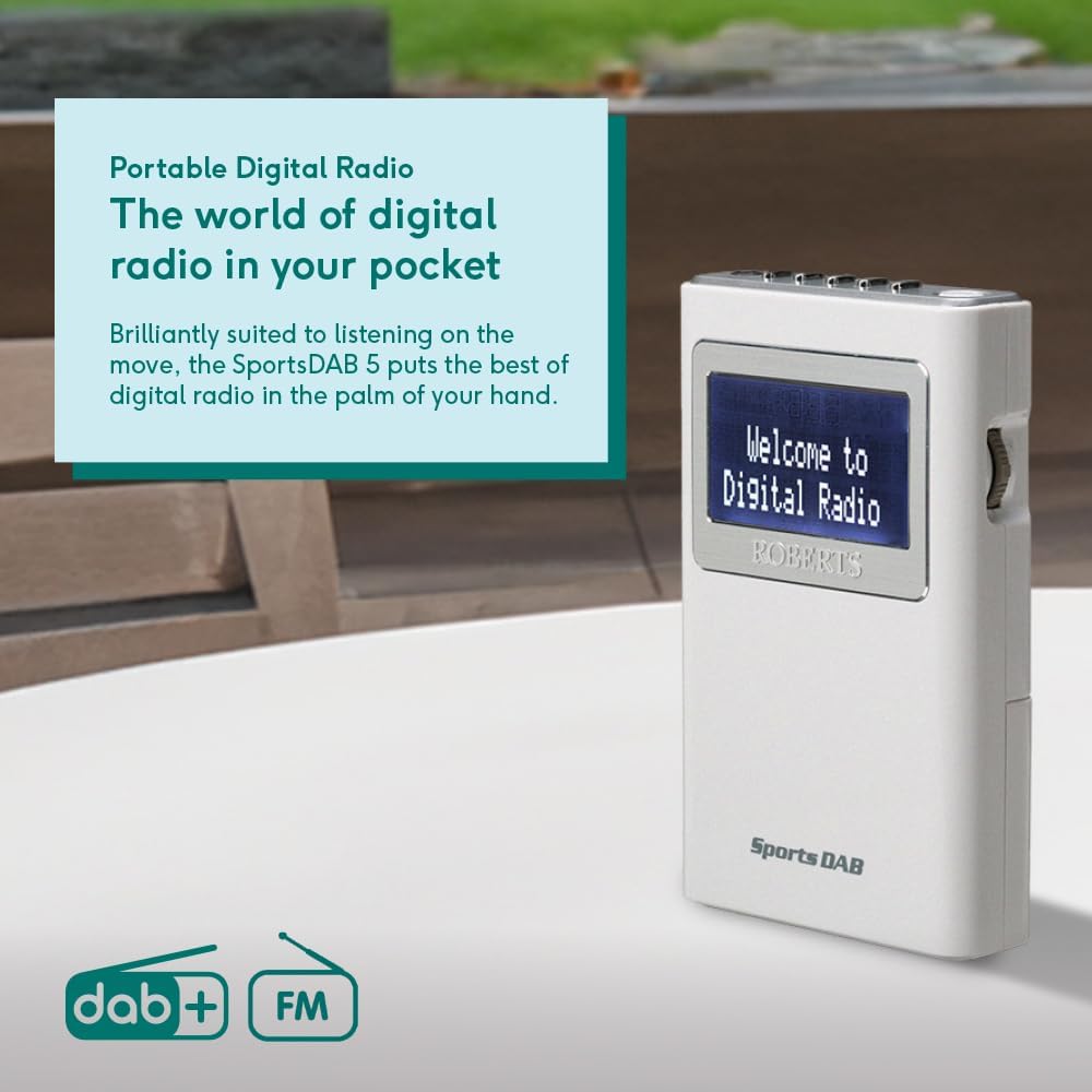 Roberts Sports DAB5 Portable DAB Radio DAB/DAB+ and FM â€“ Pocket-sized Personal Radio thumbnail image