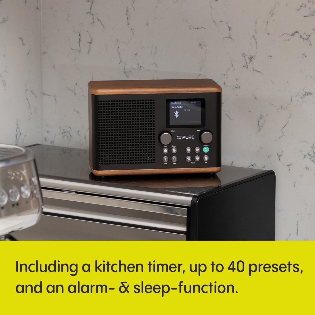 Pure Classic H4B/W Digital Kitchen Radio Black/Walnut thumbnail image