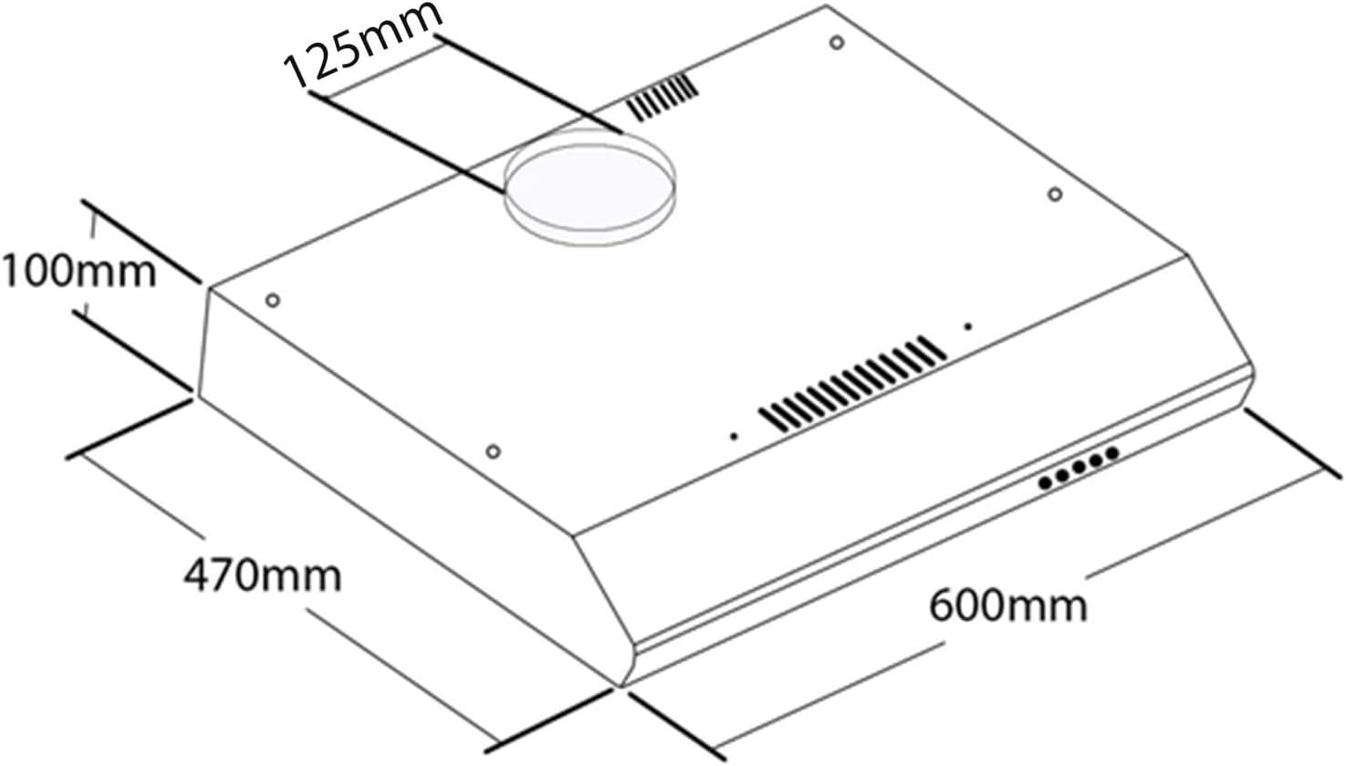 SIA STH60SS 60cm Stainless Steel Slimline Visor Cooker Hood Kitchen Extractor thumbnail image