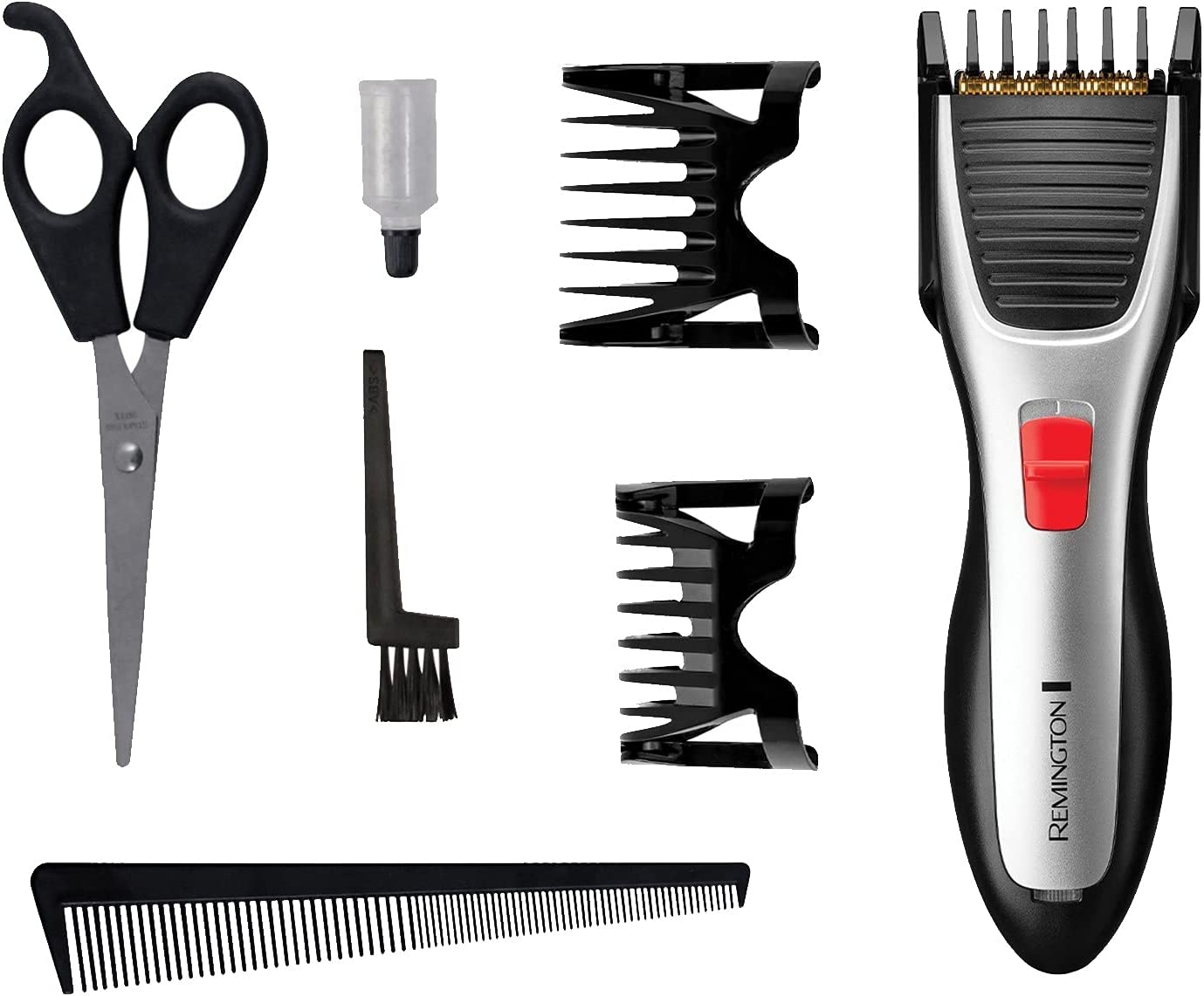 Remington HC340 Titanium Hair Clippers, Cordless Clipper for Men Includes Scissors, Barber Comb and Travel Case,Grey/Black thumbnail image