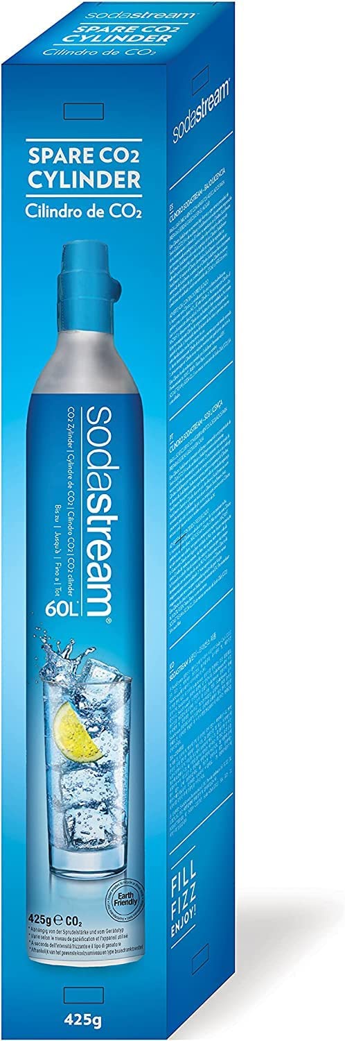 SodaStream 60 Litre Spare Gas Cylinder for Sparkling Water Maker, CO2 Cylinder for Making Fizzy Carbonated Water at Home, (Screw In, Blue Gas) thumbnail image